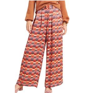 Anthropologie Conditions Apply Nell Wide Leg High Rise Trousers Pants - S